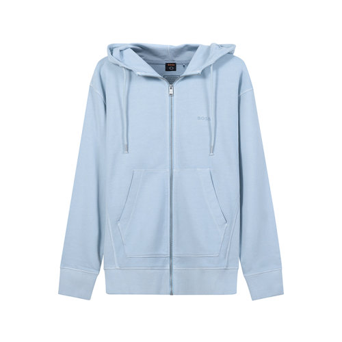 HUGO BOSS/雨果博斯【22春夏新款】男士棉質連帽拉鏈衛衣開衫運動衫外套 50472414