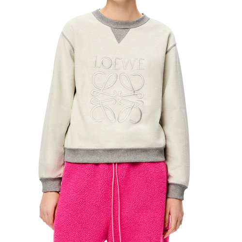 LOEWE/羅意威 22年春夏新款 女士灰色純棉Anagram Logo運動衫衛衣S359341X95-1440