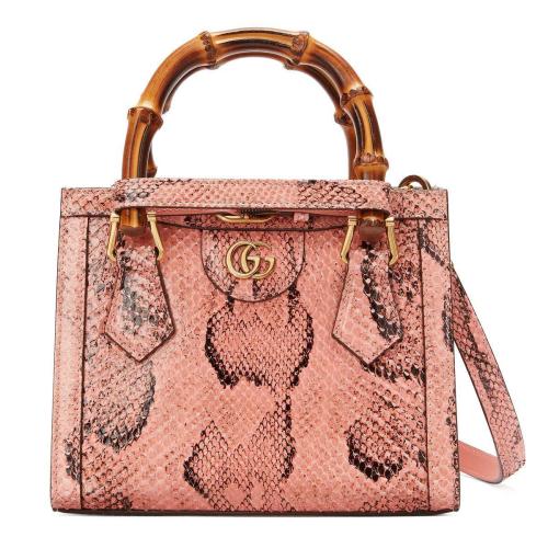  GUCCI古馳 22年秋冬 女士 Gucci Diana竹節蟒蛇皮迷你手袋 655661 LU30T 6808
