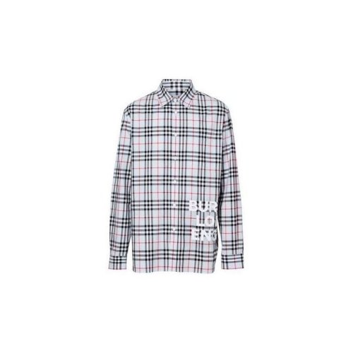  BURBERRY/博柏利 男士格紋棉質長袖襯衫 8017568 PLFSX