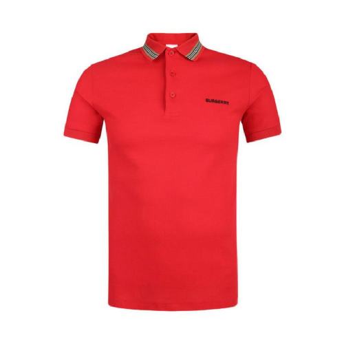  BURBERRY/博柏利 男士紅色棉質短袖polo衫 80092811 PLFSX
