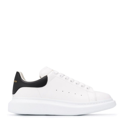 Alexander McQueen/亞歷山大麥昆 明星同款男士經典白色牛皮黑尾闊型厚底休閑鞋運動鞋小白鞋低幫板鞋男鞋
