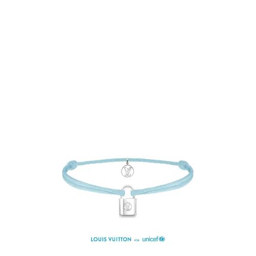  LV路易威登 22年秋冬 女士 手鏈 Silver Lockit X Doudou Louis 手鏈，回收銀與繩帶 Q05171 預定商品2-8周發(fā)貨