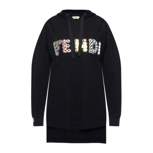FENDI/芬迪  女裝 服飾 經典logo款棉質時尚休閑連帽衛衣 女衛衣