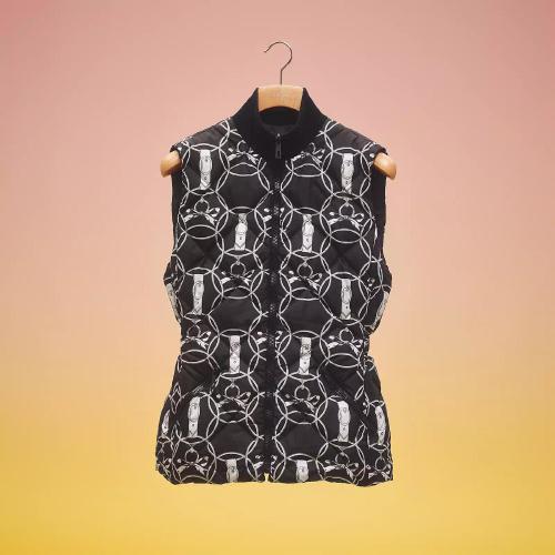  HERMES愛馬仕 22年秋冬 女士 羽絨服 Gilet doudoune reversible imprime ??Promenade du Ma