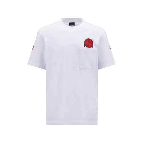 Moncler/蒙克萊 22年秋冬新款 男士光學白色純棉蜘蛛俠圖案短袖T恤H20918C000058390T001