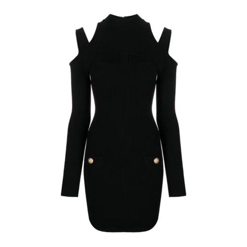 BALMAIN/巴爾曼  網紅女士羅文針織連衣裙VF0R8100K211 0PA