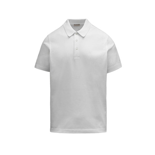 Moncler/蒙克萊 22年秋冬新款 男士光學白色純棉徽標貼片短袖polo衫H20918A7051084556001
