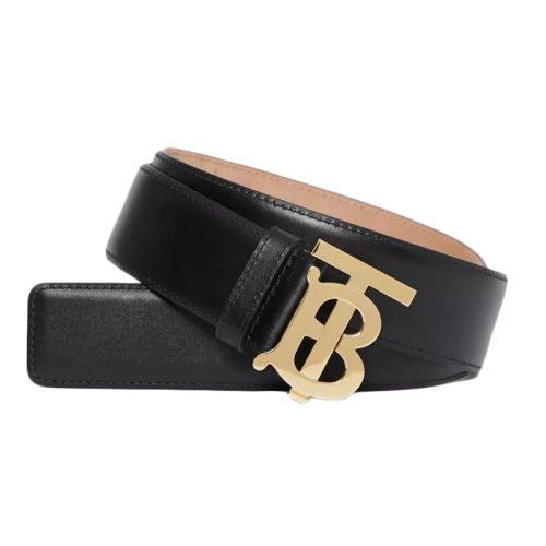 BURBERRY/博柏利新款 女士黑色專屬標識圖案皮革腰帶35毫米80189501