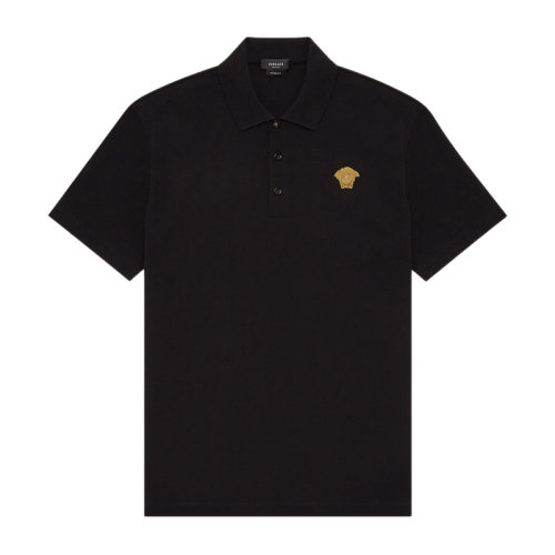 VERSACE/范思哲 男士純色棉質經典美杜莎頭像刺繡翻領短袖上衣T恤POLO衫 A87427-A237141 多色可選