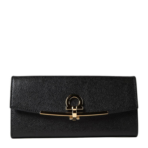 Salvatore Ferragamo/菲拉格慕 女士黑色皮質手拿包錢包女包 22-D150-683312（99新未使用）