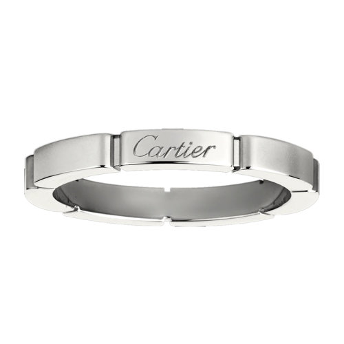 CARTIER/卡地亞 MAILLONPANTHèRE系列 18K金白金結婚戒指B4083500
