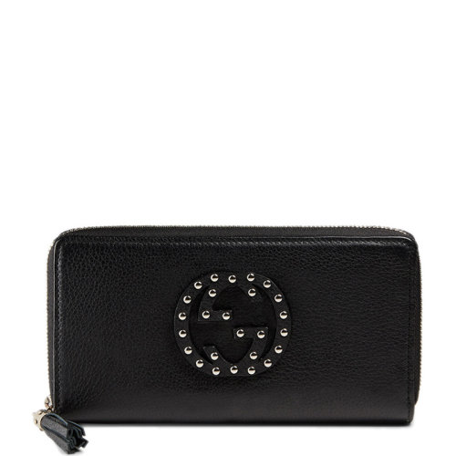 GUCCI 古馳 女士黑色真皮長(zhǎng)款錢包 308004 A88MN 1000