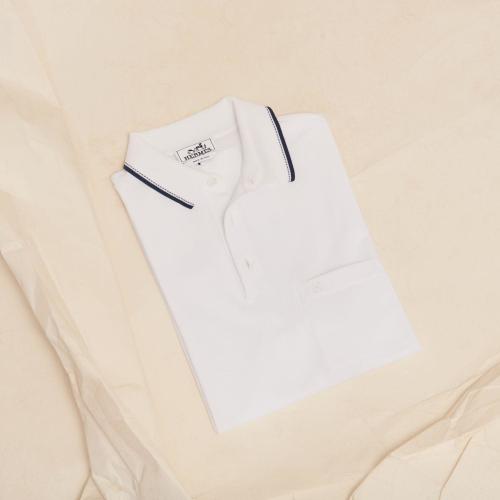  HERMES愛馬仕 22年秋冬 男士 短袖Polo Polo a poche ??rayure Sellier?? H157930HA90LA 預定商品1-3周發貨
