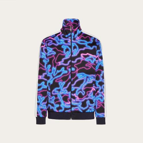  VALENTINO華倫天奴 22年秋冬 男士 衛衣 SWEAT-SHIRT ZIPPé IMPRIMé NEON CAMOU XV3MF21I86E