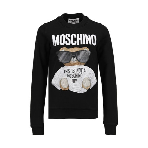 MOSCHINO/莫斯奇諾 女裝 小熊圖案 字母印花 女士黑色棉質連帽時尚秋冬女衛衣 EV170855271555