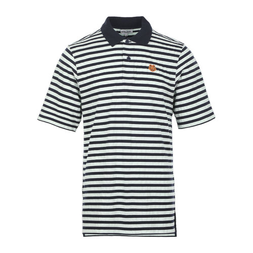 KENZO/高田賢三22春夏虎頭微標條紋短袖T恤男士短POLO衫FC55PO511