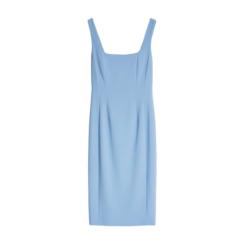 MaxMara/麥絲瑪拉 22年早春新款 ZEBRA系列 女士天藍(lán)色粘膠混紡彈力面料方領(lǐng)背心連衣裙6221102406002