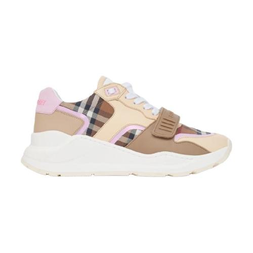  BURBERRY 22年秋冬 女士 格紋棉質(zhì)拼皮革運(yùn)動(dòng)鞋 80492131
