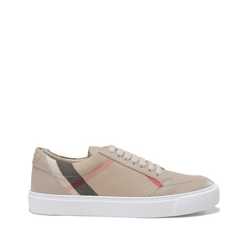 BURBERRY/博柏利 【22秋冬新款】 女款織物配皮系帶休閑運動鞋板鞋House格紋 80567111