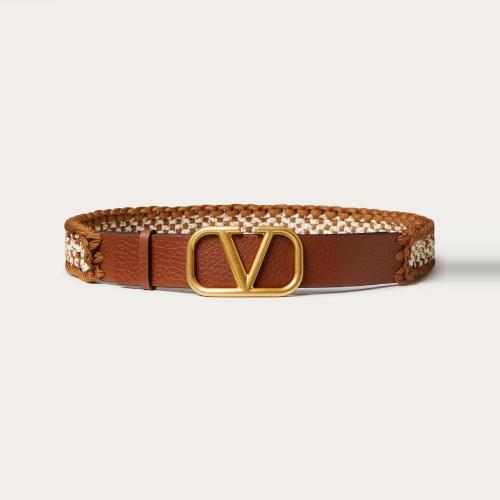  VALENTINO華倫天奴 22年秋冬 男士 腰帶 Ceinture VLogo Signature en tissu. Hauteur : 35?m