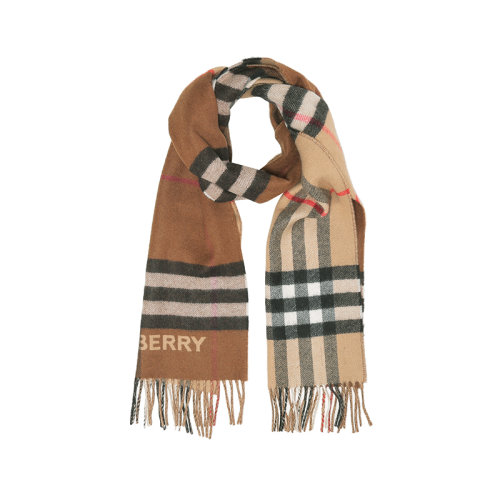 BURBERRY/博柏利 【22秋冬新款】 男女通用款山羊絨雙面圍巾對比感格紋 80453291