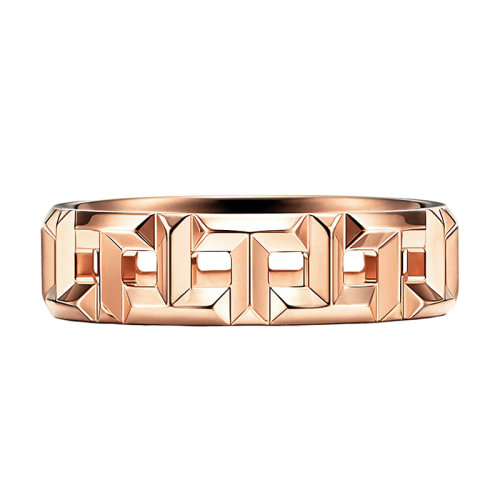 Tiffany & Co./蒂芙尼 18K金 玫瑰金True 寬式戒指GRP10610