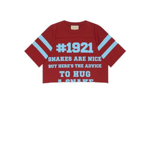  GUCCI古馳 22年秋冬 女士 Gucci“1921”印花棉質T恤 660868 XJDKG 6234