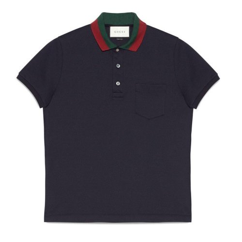  GUCCI/古馳 男士深藍色棉質短袖POLO衫 408321 X7331 4060 PLFSX