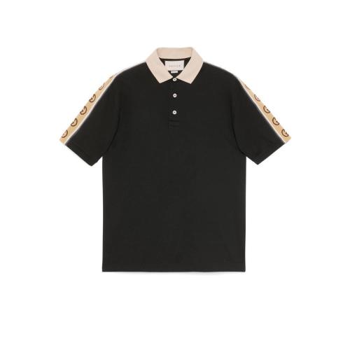  GUCCI古馳 22年秋冬 男士 飾互扣式G條紋Polo衫 598949 XJB0Q 1082