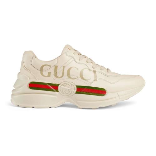  GUCCI古馳 22年秋冬 女士 Rhyton系列Gucci標(biāo)識(shí)皮革運(yùn)動(dòng)鞋 528892 DRW00 9522