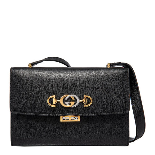 GUCCI/古馳  Zumi 系列 女士黑色小號GG互扣斜挎包單肩包女包 576388-1B90X-1000（預(yù)售3-4周）