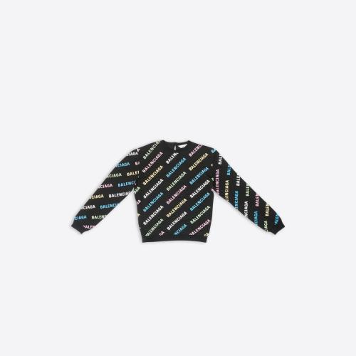  BALENCIAGA巴黎世家 22年春夏 女士 針織衫 Womens Allover Logo Crop Long Sleeve Sweater in