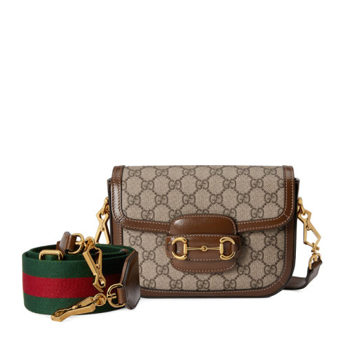 GUCCI/古馳  1955系列 女士迷你馬銜扣單肩包斜挎包女包 658574-HUHHG-8565（配可拆卸雙肩帶）