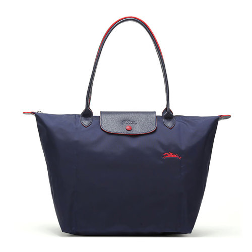 Longchamp/瓏驤 LE PLIAGE CLUB系列大號(hào)女士帆布奔馬徽標(biāo)刺繡長(zhǎng)柄可折疊單肩包餃子包手提包托特包女包 1899619 多色可選