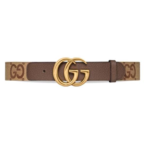  GUCCI古馳 22年秋冬 男士 雙G帶扣寬版腰帶 400593 UQLAC 2572