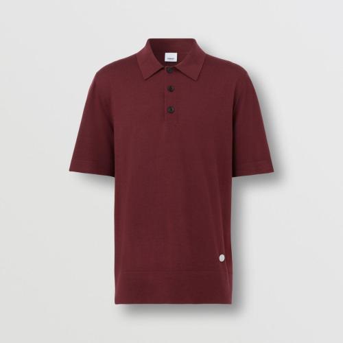  BURBERRY 22年秋冬 男士 專屬標識裝飾絲毛混紡 Polo 衫 80548941