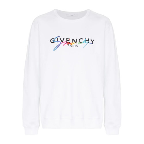 Givenchy/紀(jì)梵希 男裝 服飾 圓領(lǐng)棉質(zhì)彩色logo圖案長(zhǎng)袖T恤  男衛(wèi)衣 BMJ03C30AF