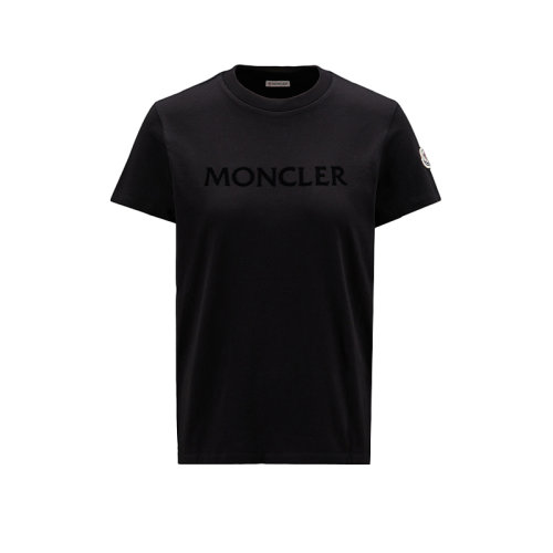 Moncler/蒙克萊 22年秋冬新款 女士黑色純棉同色商標(biāo)短袖T恤H20938C00012829HP999