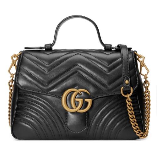  GUCCI古馳 22年秋冬 女士 GG Marmont系列小號手提包 498110 DTDIT 1000 預定商品2-6周發貨