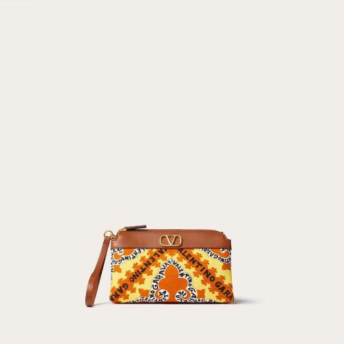  VALENTINO華倫天奴 22年秋冬 女士 錢包 POCHETTE VLOGO SIGNATURE EN TOILE a IMPRIMé MINI