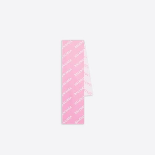  BALENCIAGA巴黎世家 22年春夏 女士 圍巾 Allover Logo Macro Scarf in Pink 685514420B80597