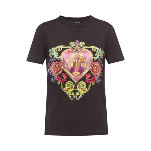  VERSACE JEANS COUTURE 女士黑色棉質短袖T恤 B2HVB7E0 30311 899 PLFSX