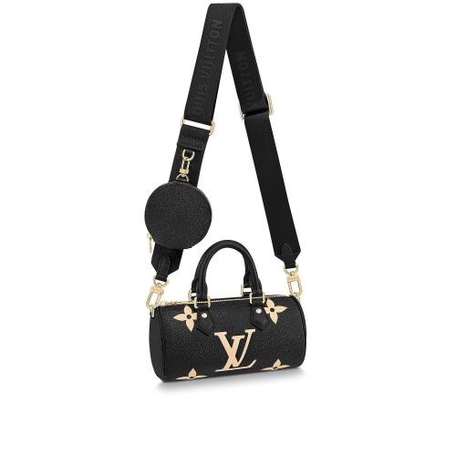  LV路易威登 22年秋冬 女士 單肩包 PAPILLON BB 小號 巴比龍 黑色灰/奶白色 單肩斜挎包女士手袋 M45980