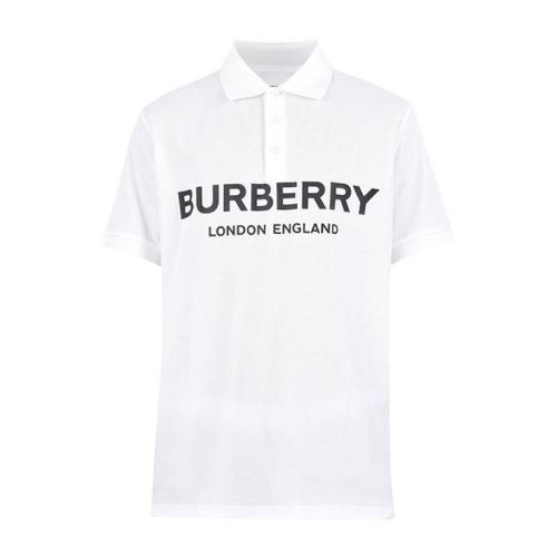  BURBERRY/博柏利 男士白色棉質短袖POLO衫 80094981