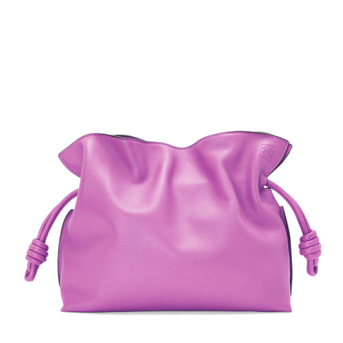 LOEWE/羅意威 Flamenco系列 女士亮紫色納帕小牛皮單肩斜挎手拿包0010640472
