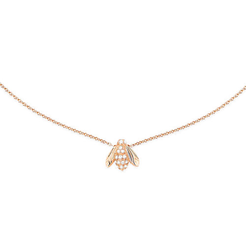 DIOR/迪奧 Pink DiorPréCatelan系列 18K金玫瑰金鑲鉆蜜蜂項鏈 JROC95049_0000