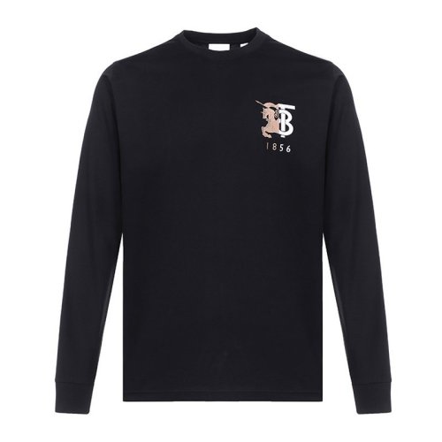 BURBERRY/博柏利 男士黑色棉質長袖T恤 8022309