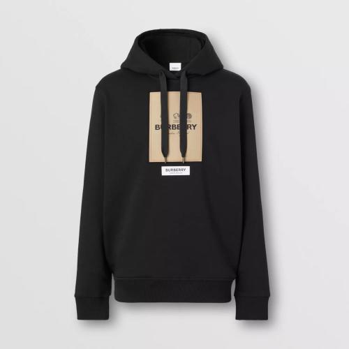  BURBERRY 22年秋冬 男士 標簽貼花棉質連帽衫 80571001