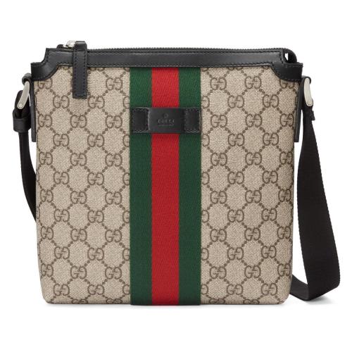  GUCCI古馳 22年秋冬 男士 織帶GG Sup*w*reme扁平郵差包 471454 KHNGN 9692 預(yù)定商品1-3周發(fā)貨